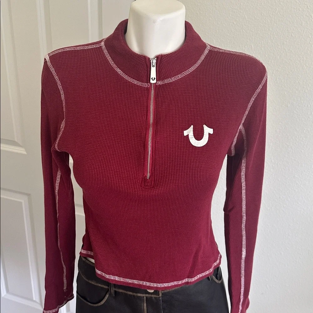 True Religion Burgundy Long Sleeve Tee - Picture 3 of 5